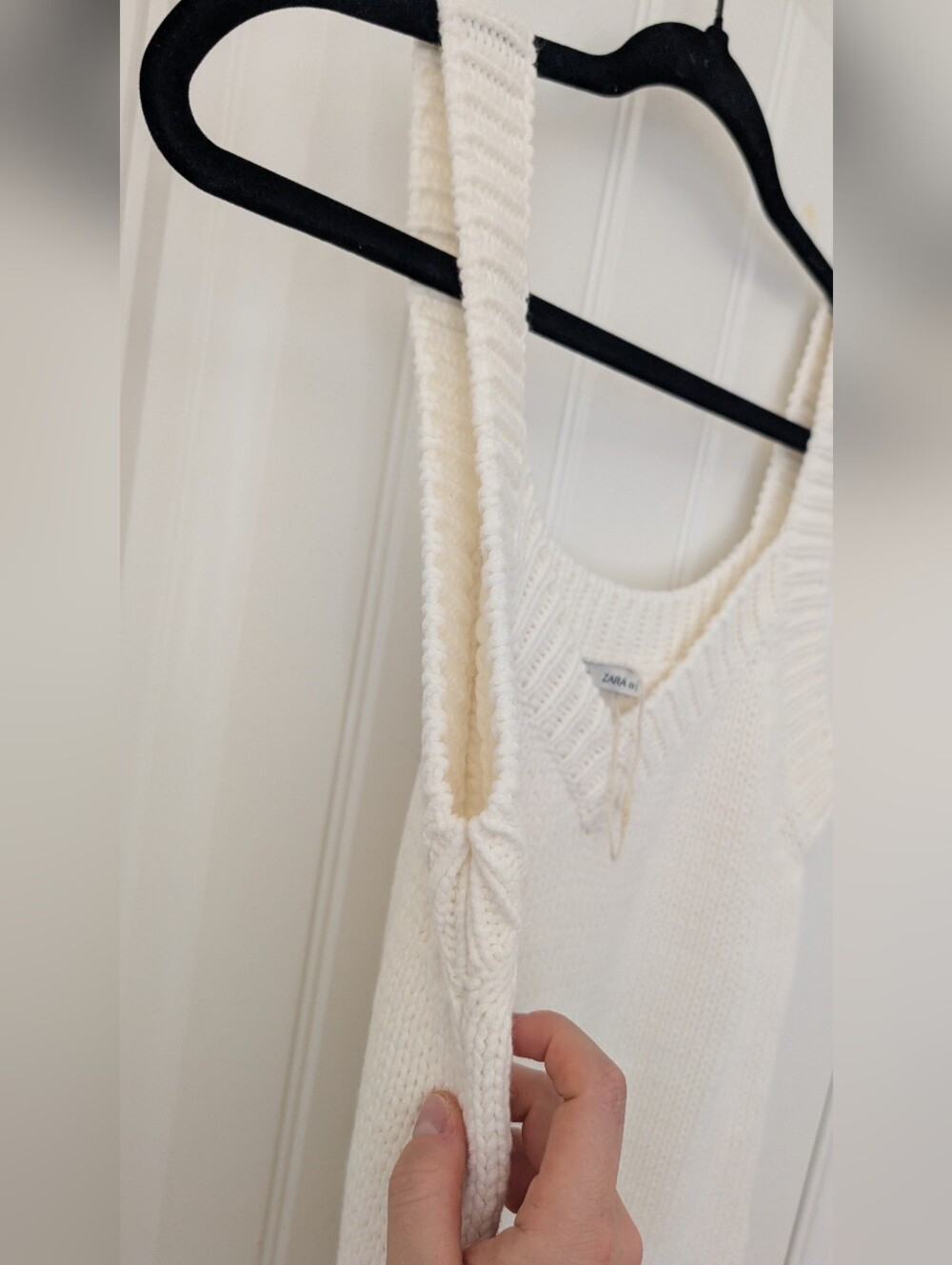 NWOT V-Neck Knit‎ Tank Dress in Cream M - Picture 7 of 8